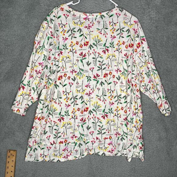 Lands End womens 2X quarter sleeve floral tshirt top colorful casual lightweight - Picture 3 of 10